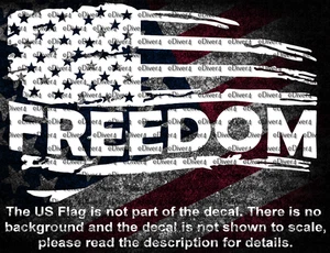 Distressed US-Flagge mit Freiheit Vinyl-Aufkleber US-Verkäufer hergestellt in den USA - Bild 1 von 8