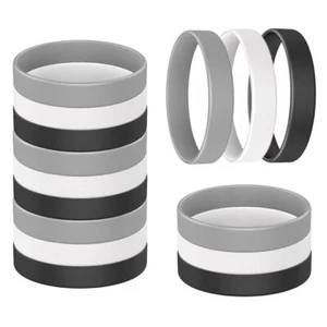 15 Pieces Silicone Wristbands, Solid Rubber Stretch Color Bracelets for Women - Picture 1 of 7