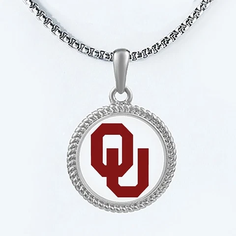 Oklahoma Sooners OU Mens Womens 20" Lnk Chain Pendant Necklace w Gift Pg D22 Cover