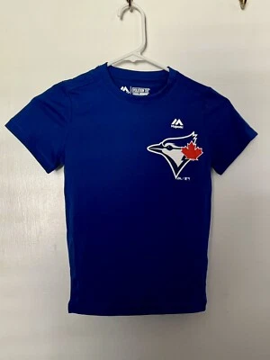 Camisa Toronto Blue Jays Majestic Cool Base Manga Corta YXS Azul Nueva Foto 1 de 2