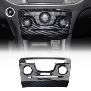Carbon Fiber Style Central Control A/C Panel Cover Tirm For Dodge Charger 2011+ - Picture 1 of 6