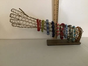 Wire Art Hand Display Jewelry Stand Holder Including (10) Bracelets MAKE OFFER! - Picture 1 of 5