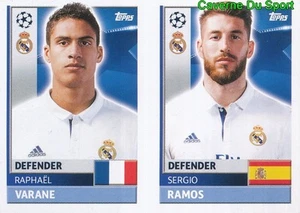 REA8 SERGIO RAMOS RAPHAEL VARANE REAL MADRID STICKER CHAMPIONS LEAGUE 2017 TOPPS - Picture 1 of 1