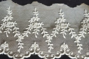 Vintage extra breite bestickte Netzkette mit gewellten Kanten VV521 - Bild 1 von 4