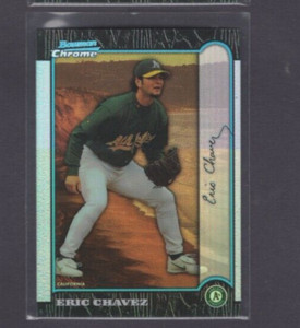 1999 BOWMAN CHROME INTERNATIONAL REFRACTOR #330 ERIC CHAVEZ A'S SP #039/100