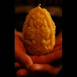 Decorative Egg Candle/ Natural Beeswax/ Bees Wax/ Gift for Easter, Mother's Day - Picture 1 of 4