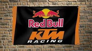KTM Red Bull Racing Flag 3x5 FT Biker Sport Motocross Man Cave Wall Decor Banner - Picture 1 of 2
