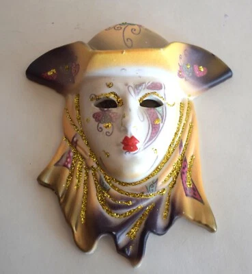 Handmade Maschera Del Galeone Venetian Mask Wall Hanging Plaque - Image 1 of 4