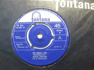 Wayne Fontana and the Mindbenders – She Needs Love 1965 7” Fontana TF 611 - Picture 1 of 1