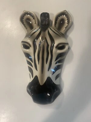 Vintage 1987 Cateye (Catiye) Zebra Ceramic Animal Mask Signed 12” - Image 1 of 4