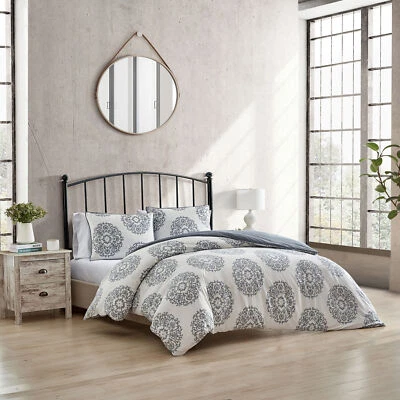 Juego de edredón Stone Cottage Bristol gris algodón 3 piezas-completo/reina Foto 1 de 4