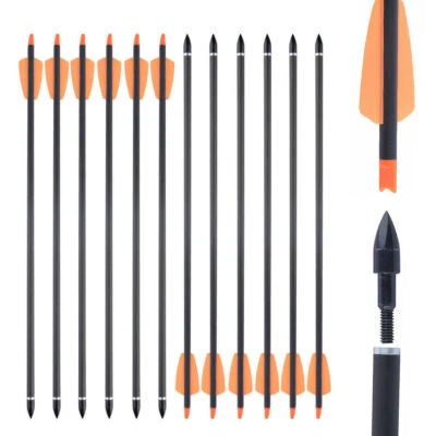 12Pcs 7.5-15In Crossbow Bolts Carbon Arrow Fletching 2 Vanes For COBRA SYSTEM R9 - Image 1 of 4