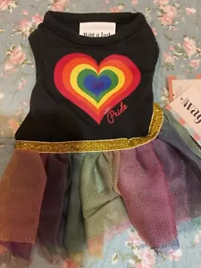 Wag-a-tude Dog Dress, PRIDE RAINBOW Heart Tank Dress, XXS #344 - Picture 1 of 4