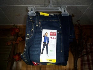 LEVIS STRAUSS BOYS FLEX SKINNY JEANS SIZE 5 REGULAR DARK DENIM ELASTIC WAIST NEW - Picture 1 of 1