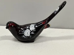 Handbemalte Fenton rubinrote Vogel Figur Briefbeschwerer Betsy W - Bild 1 von 9