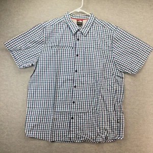 The North Face Men's Short Sleeve Button Front Shirt Size XL Blue Green Check - Picture 1 of 7