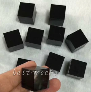 5 pz cubo di cristallo lucido a mano cristallo di quarzo ossidiana nero naturale  - Foto 1 di 6