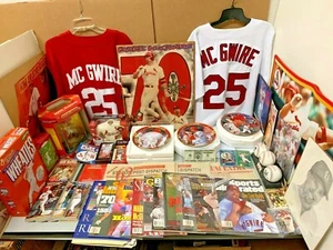 LOTE de recuerdos de tarjetas de novato MASSIVE MARK MCGWIRE Jersey auténtico placas BE SI  - Imagen 1 de 12