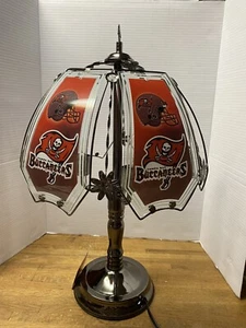 Tampa Bay Buccaneers 3 Way Touch Lamp 23” Tall 6 Glass Panels 9” Free Ship New - Picture 1 of 14