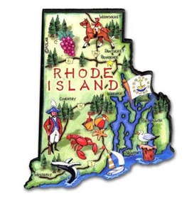 Rhode Island the Ocean State Artwood Jumbo Kühlschrankmagnet - Bild 1 von 1