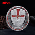 10Pcs Crusader Pray Always Challenge Coin Silver Plated Commemorative Decoration
