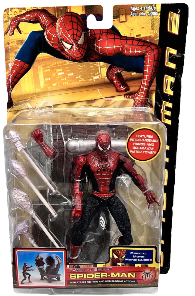 Twist N Shoot Spider-man 2 Movie Figure Marvel Legends 2004 MOC ToyBiz