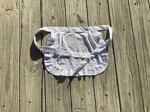 12" Wide Small White Apron, Eyelet White Apron, Costume Aprons Fabric apron - Picture 1 of 6