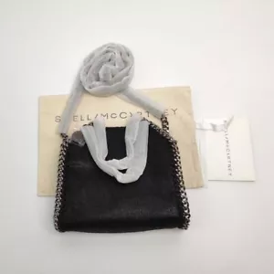 STELLA MCCARTNEY FALABELLA Chain Black Mini Tiny Tote Bag 2way - Picture 1 of 6