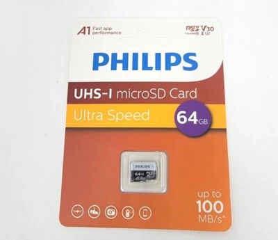 PHILIPS UHS-I MicroSD Card Ultra Speed 64GB FM32TF064B/93 - Image 1 of 2