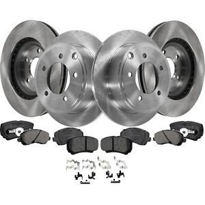 Front and Rear Brake Disc and Pad Kit For 2014-2016 Jeep Patriot Ceramic 5 Lugs