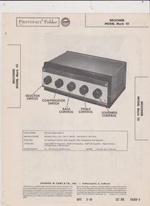 SAMS 1956 BROCINER AMP SCHEMATIC 10   WITH CHARTS AND DIAGRAMS - Picture 1 of 1