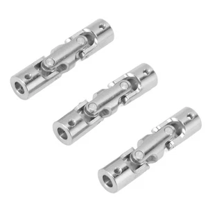 ❀ 3Pcs 6mm To 6mm Inner Dia 2 Section Rotatable U Joint Coupler Metal Steel - Picture 1 of 12