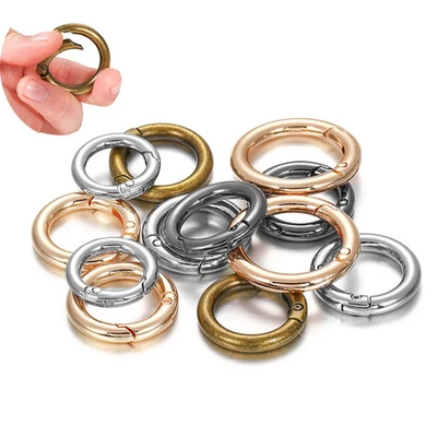 5pc Metal O Ring Clasps Spring Gate Buckles Carabiner Keychain Jewelry Making - Image 1 of 4