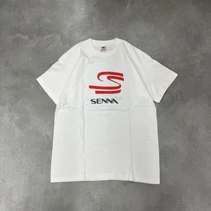 90s FRUIT OF THE LOOM Ayrton Senna T-shirt Made in USA - Picture 1 of 8