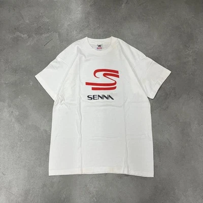 90s FRUIT OF THE LOOM Ayrton Senna T-shirt Made in USA - Image 1 of 4