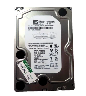 Western Digital RE3 720GB SATA-II 3.5" 7200RPM 3Gb/s HDD - WD7502ABYS - Image 1 of 2
