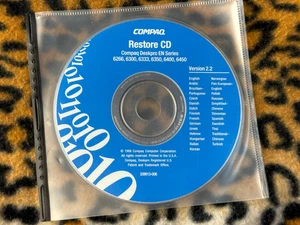 Compaq Restore CD for Compaq Deskpro EN Series 6266, 6300, 6333, 6350, 6450 - Picture 1 of 1