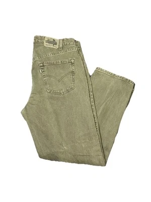 Vintage 90s Silver Tab Green Levi Denim Jeans Baggy 38x30 Made In USA - Image 1 of 4
