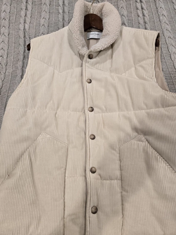Gran Sasso Offwhite кремовый вельвет зимний жилет куртка - Изображение 1 из 4