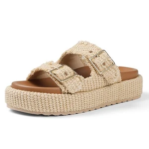 mikarka Raffia Platform Sandals for Women 2025 Resort Womens Sandals Comforta... - Picture 1 of 6