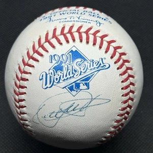 Kirby Puckett Signed 1991 World Series Logo Baseball JSA LOA Minnesota Twins HOF - Picture 1 of 4