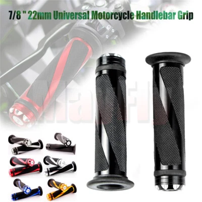Motorcycle 7/8" Hand Grip Handle Bar Rubber Gel fit For YAMAHA HONDA KAWASAKI - Image 1 of 4