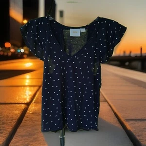 Maeve Anthropologie Catie Rüschenärmel Tee Bluse Top bedruckt S 275226 - Bild 1 von 11