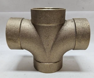 NIBCO 2" Cast Bronze DWV Double Tee Pipe Fitting - Picture 1 of 9