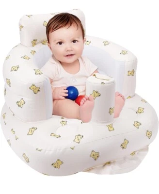 Asiento de apoyo inflable para bebé - Silla de bebé asiento de piso con bomba de aire incorporada    Foto 1 de 4