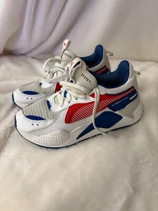 PUMA RS-X YOUTH SIZE 5C RUNNING SHOES WHITE BLUE RED - Picture 1 of 6