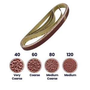 20 piezas correas de lijado 457 mm x 13 mm - 120 lijadora de banda de grano para lijadora Bosch Makita - Imagen 1 de 7