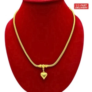 Collana Link 20 Pollici 23K 24K Thai Baht Placcato Oro Giallo Gioielli Regalo - Foto 1 di 5