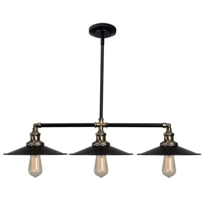 Ancestry 3-Light Bronze Island Pendant with Black Shade by  Kenroy Home - Image 1 of 4