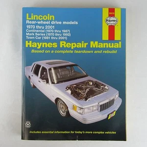 Lincoln 1970-2001 transmisión trasera modelos Haynes manual de reparación 59010 - Imagen 1 de 1